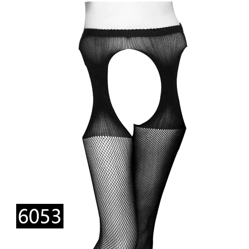 Women’s Black Fishnet Stockings with Garter Belt