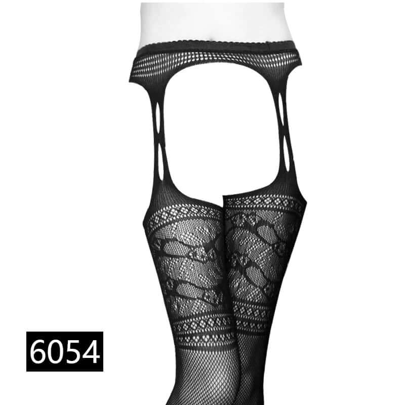 Women’s Black Fishnet Stockings with Garter Belt