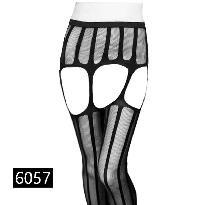Women’s Black Fishnet Stockings with Garter Belt