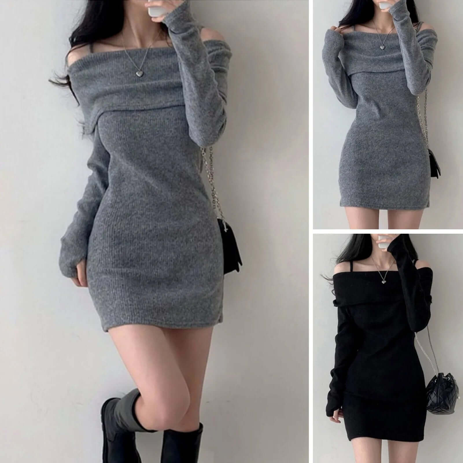 Women’s Cold Shoulder Sweater Dress