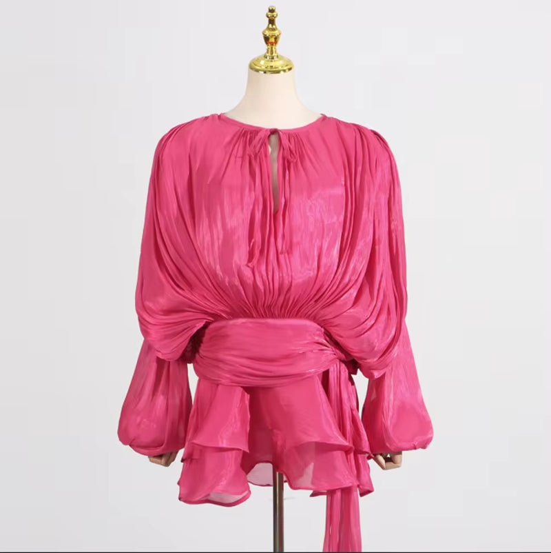 Elegant Splice Lace-Up Dress