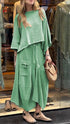 Autumn Lace-Up Skirt Set for Effortless Elegance