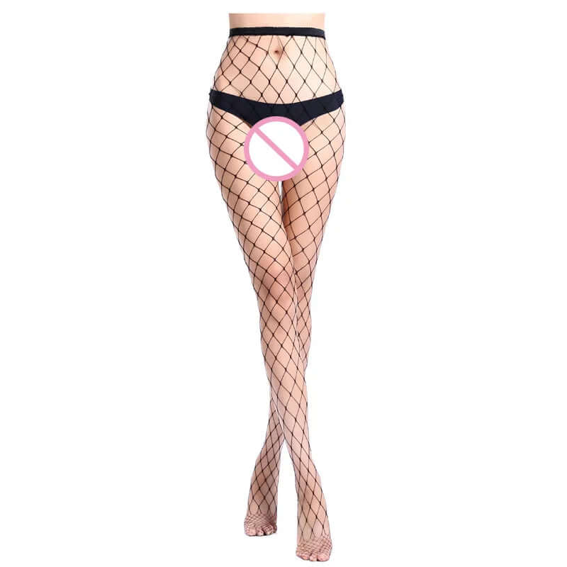 Women’s Black Fishnet Stockings with Garter Belt