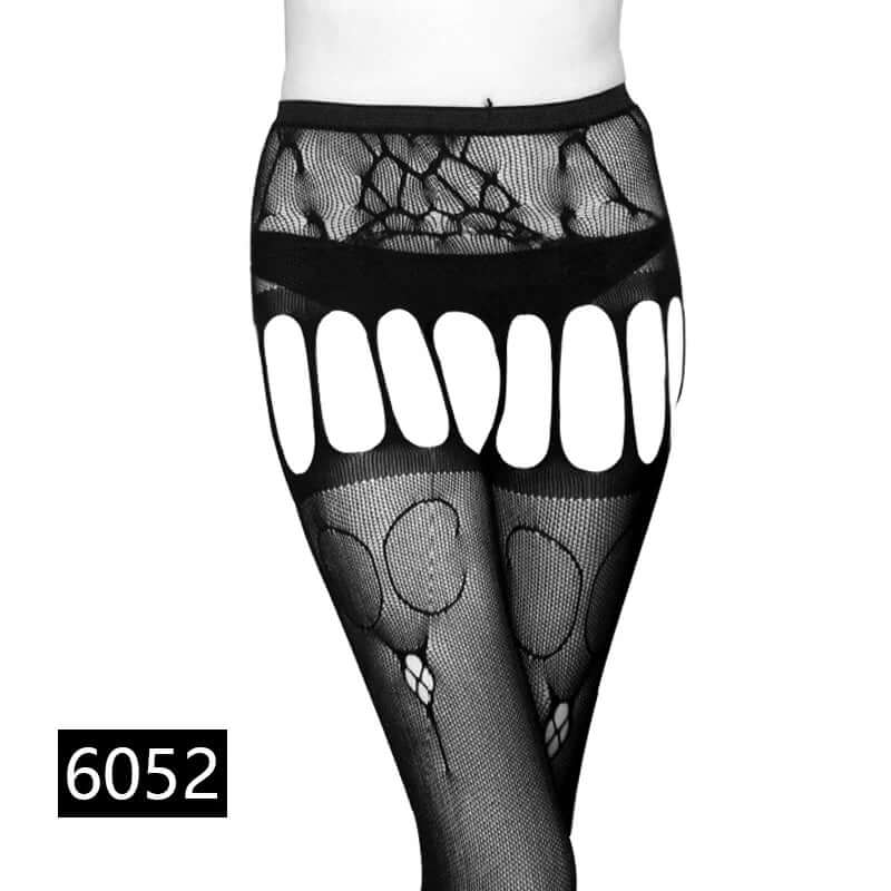 Women’s Black Fishnet Stockings with Garter Belt