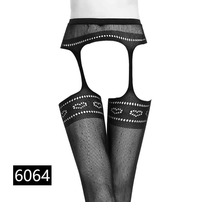 Women’s Black Fishnet Stockings with Garter Belt