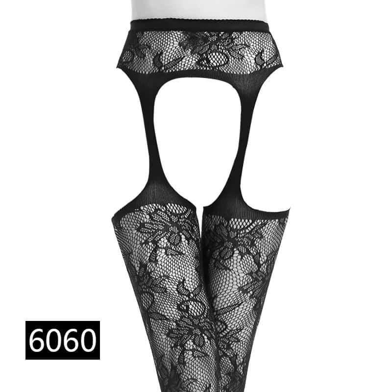 Women’s Black Fishnet Stockings with Garter Belt