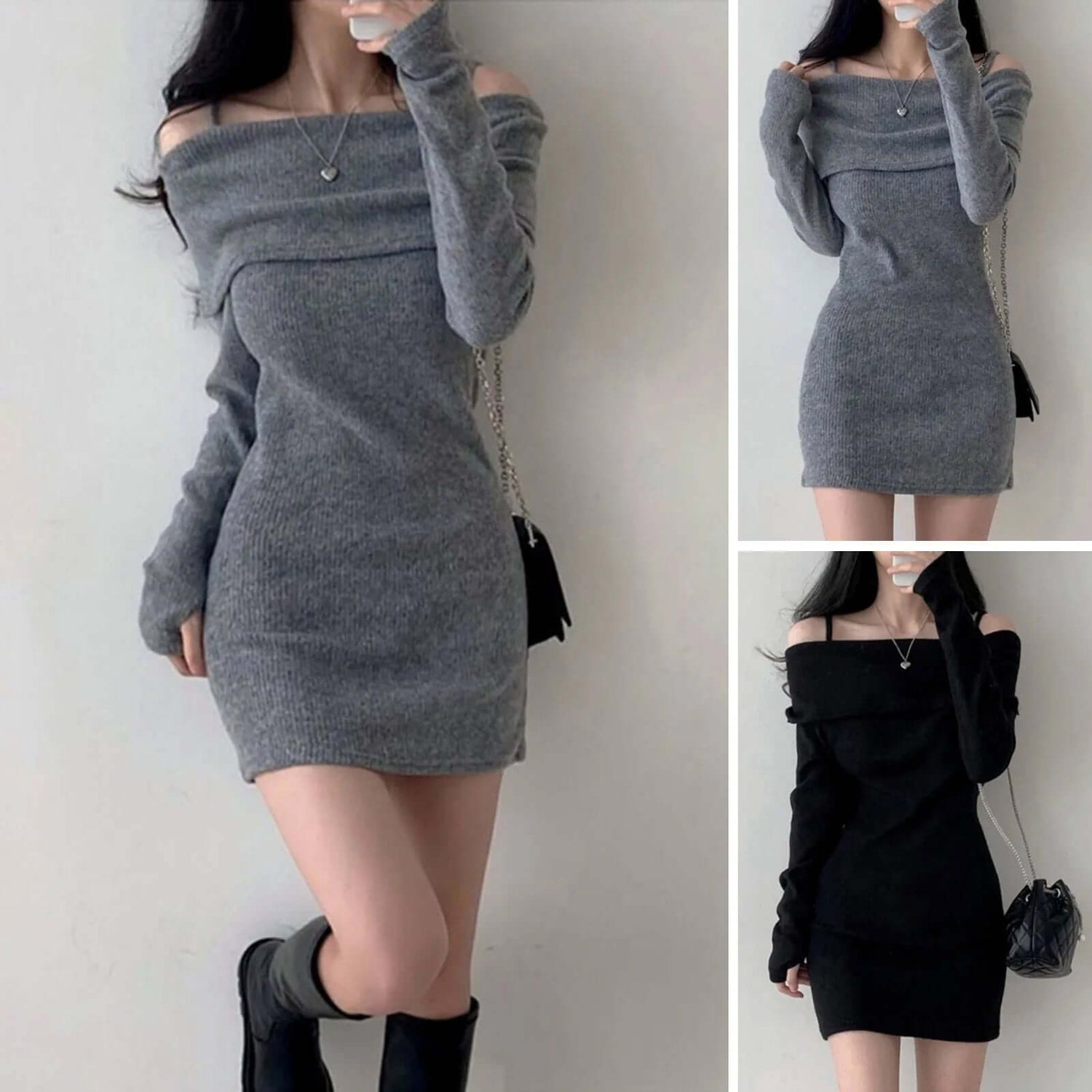 Women’s Cold Shoulder Sweater Dress