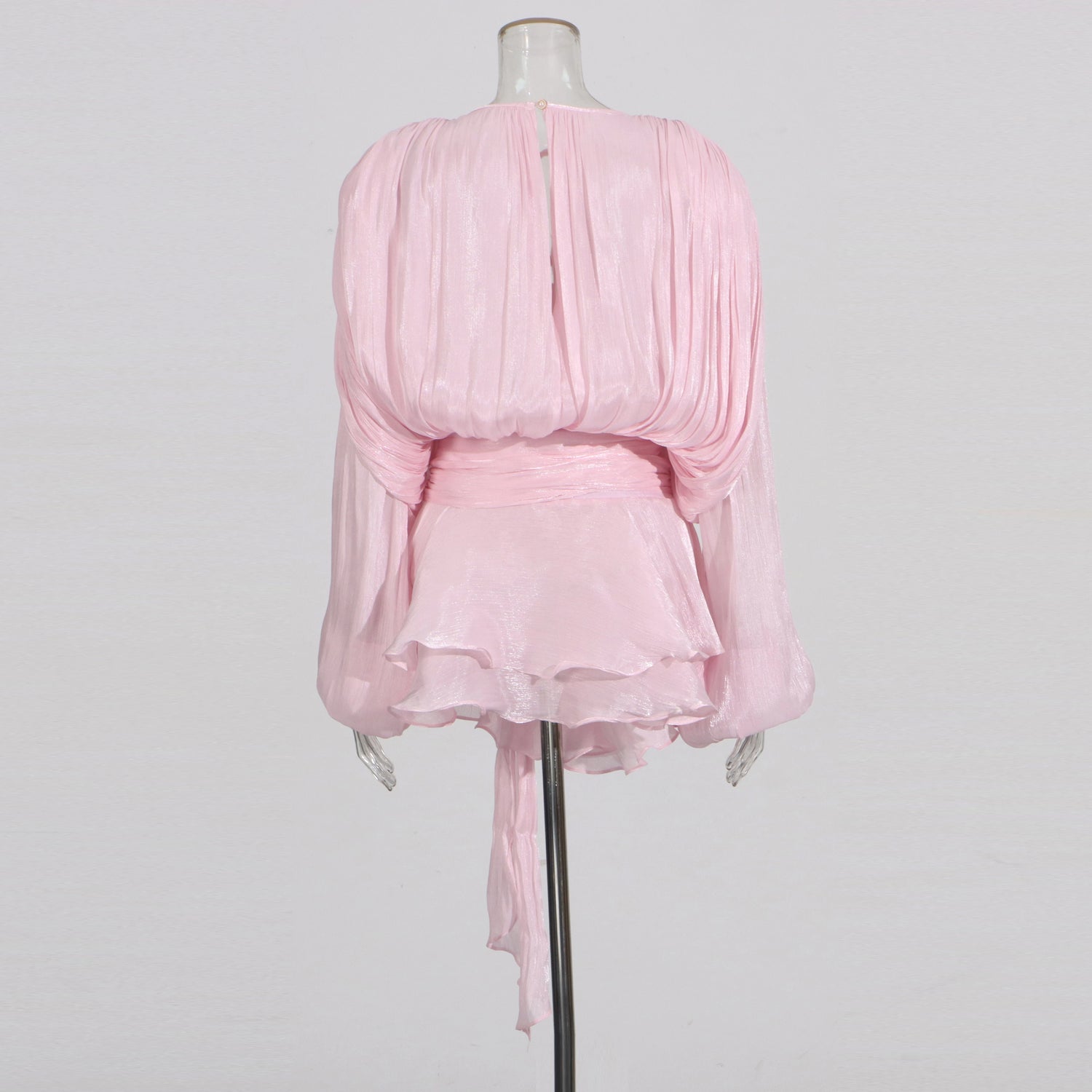 Elegant Splice Lace-Up Dress