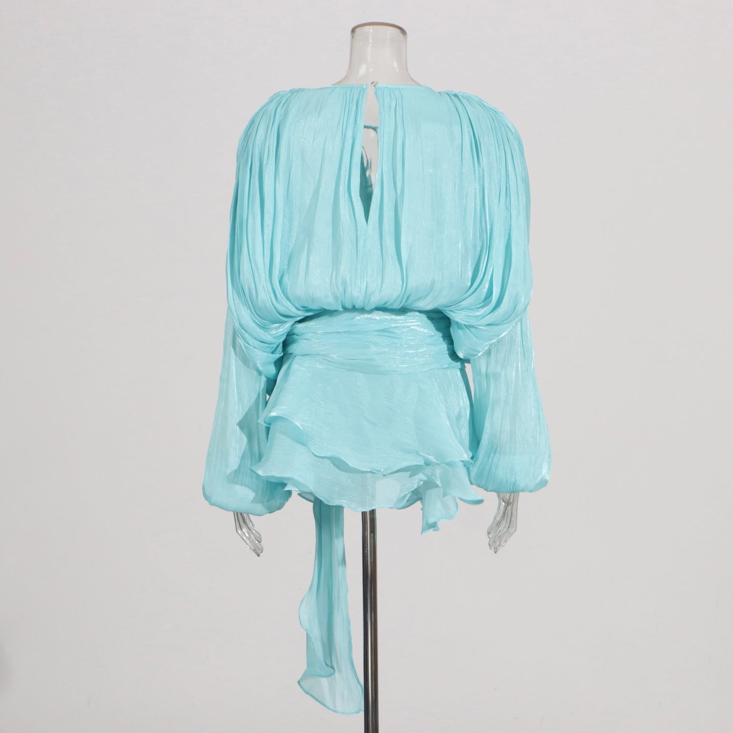 Elegant Splice Lace-Up Dress