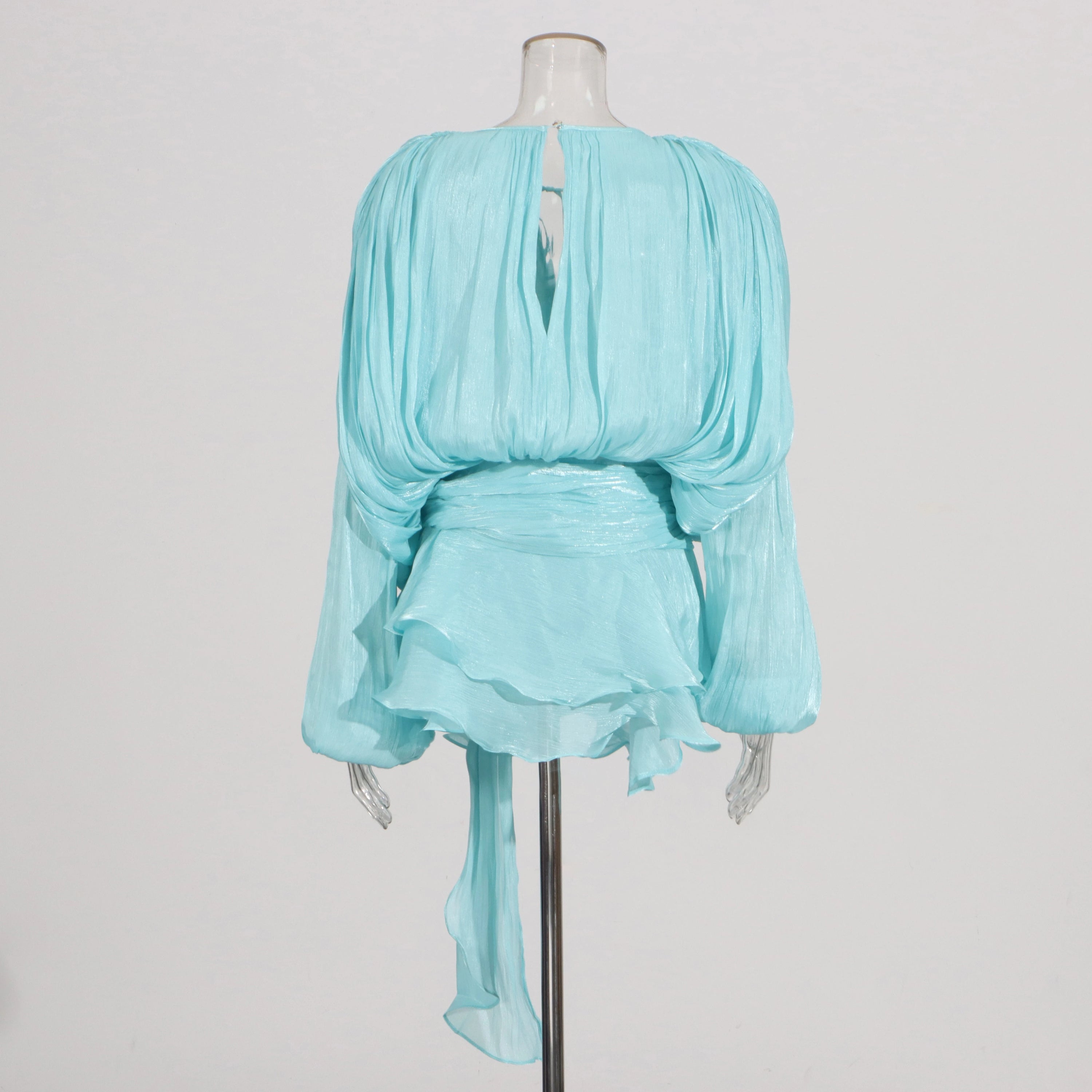 Elegant Splice Lace-Up Dress