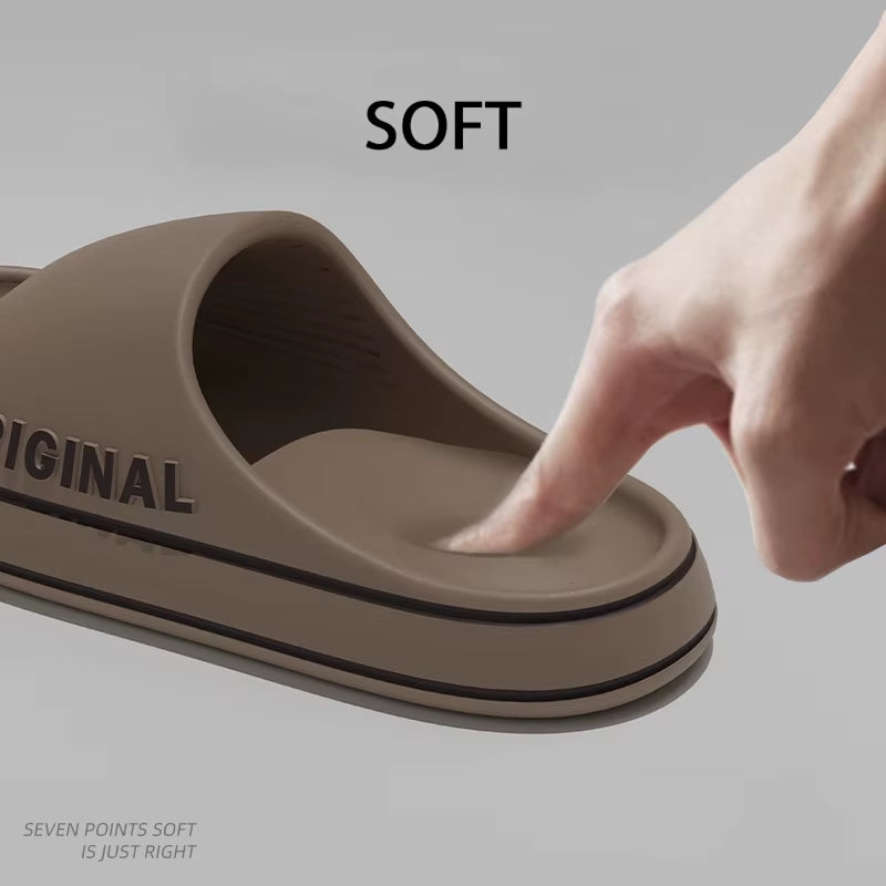 Feslishoet Women Letter Slippers Beach Slides Solid Color Mens Thick Sole Indoor Bathroom anti Slip Shoes Summer Couple Sandals