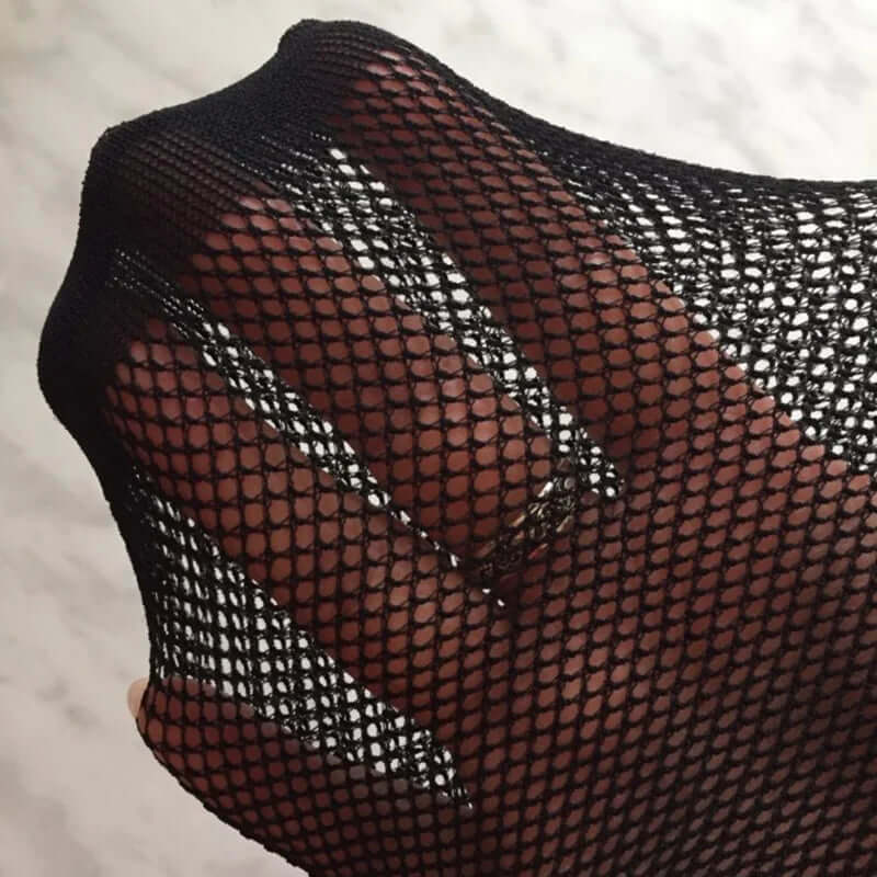 Women’s Black Fishnet Stockings with Garter Belt