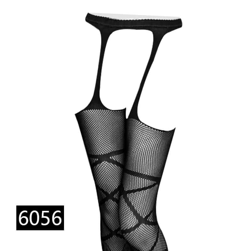 Women’s Black Fishnet Stockings with Garter Belt